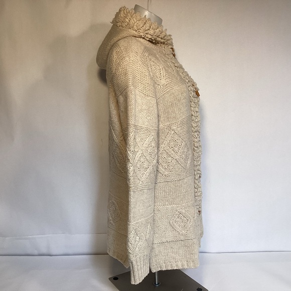 Vintage Wool Sweater Jacket with hood & toggle buttons womens size 40 Bonnie Lee - Picture 3 of 15